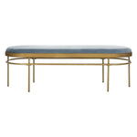 Safavieh Sylva Oval Bench , BCH6202 - Slate Blue Velvet/Gold