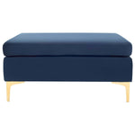 Safavieh Giovanna Square Ottoman , BCH6301 - Navy Velvet/Brass
