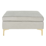 Safavieh Giovanna Square Ottoman , BCH6301 - Grey Velvet/Brass