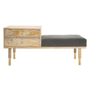 Safavieh Taft 2 Drawer Cushioned Seated Bench , BCH9000