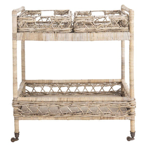Safavieh Ambrose 2 Tier Rattan Bar Cart , BCT6500