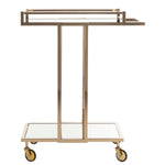 Safavieh Capri 2 Tier Rectangle Bar Cart , BCT8003 - Gold/Mirror