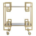 Safavieh Eliza 2 Tier Bar Cart , BCT8005 - Matte Brass/Glass