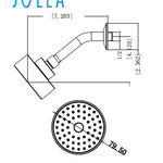 Solea Brighten Shower Head Stainless Steel Single Setting 7.2X3.1X2.4