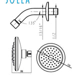 Solea Exhale Shower Head Stainless Steel Single Setting Rainfall 5.9X5.9X2.4
