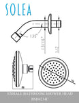 Solea Exhale Shower Head Stainless Steel Single Setting Rainfall 5.9X5.9X2.4 - Chrome