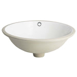Solea Nerida Porcelain Ceramic Vitreous Round 17 Inch White Undermount Bathroom Sink - White