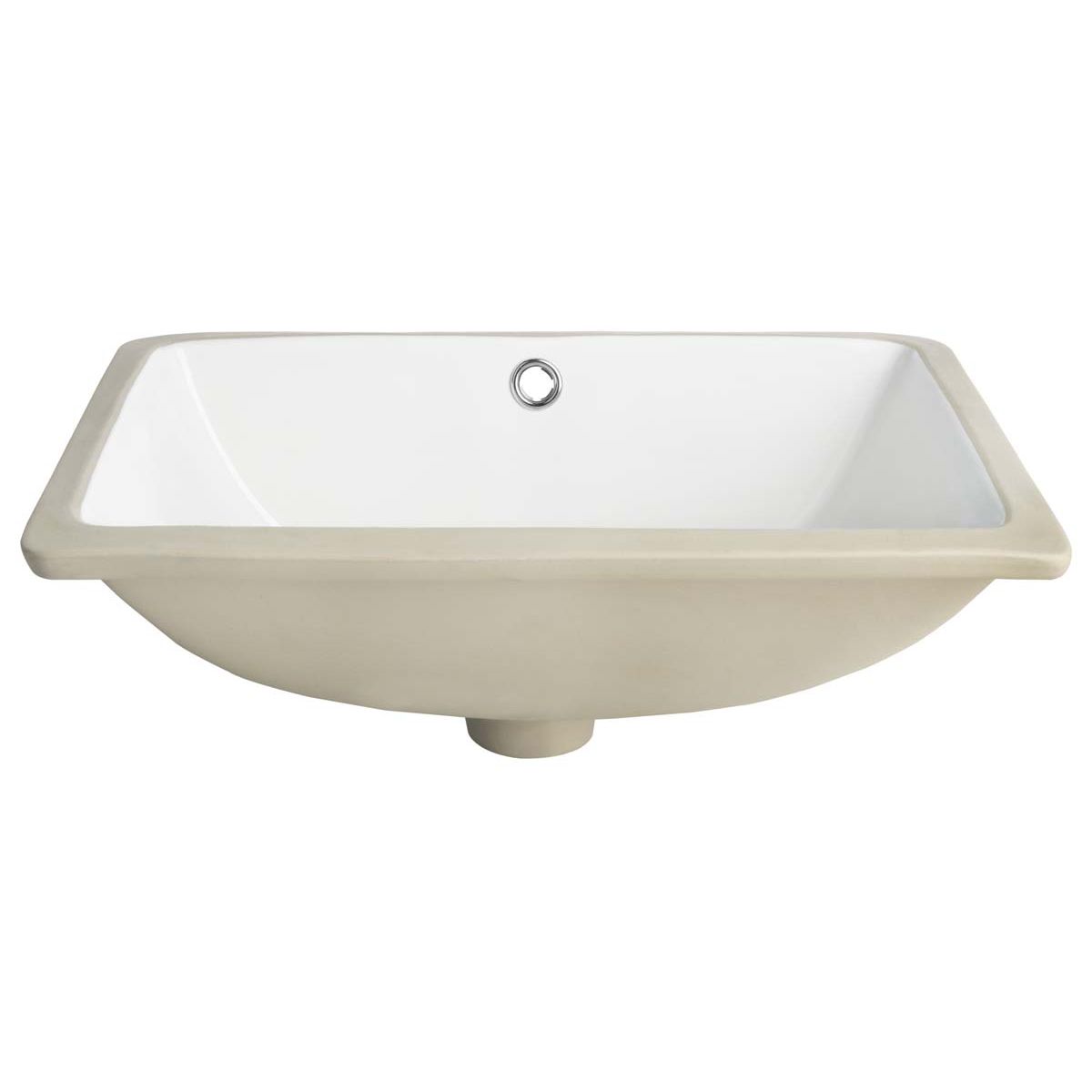 Solea Seaton Porcelain Ceramic Vitreous Rectangular 18.5 Inch White Undermount Bathroom Sink With Overflow Drain - White