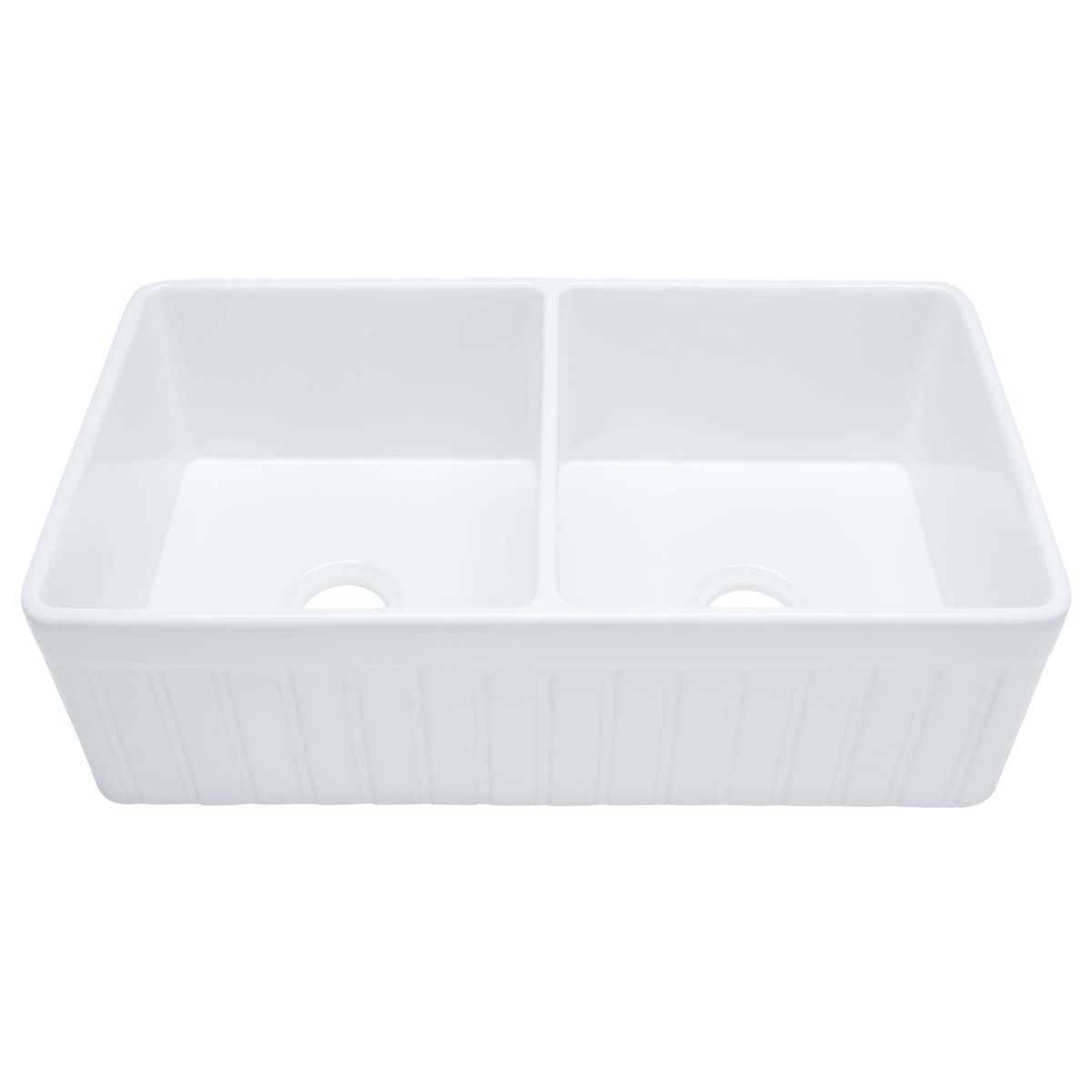 Safavieh Farmhouse Ceramic Double Bowl 33In Kitchen Sink , BSK6292 - White