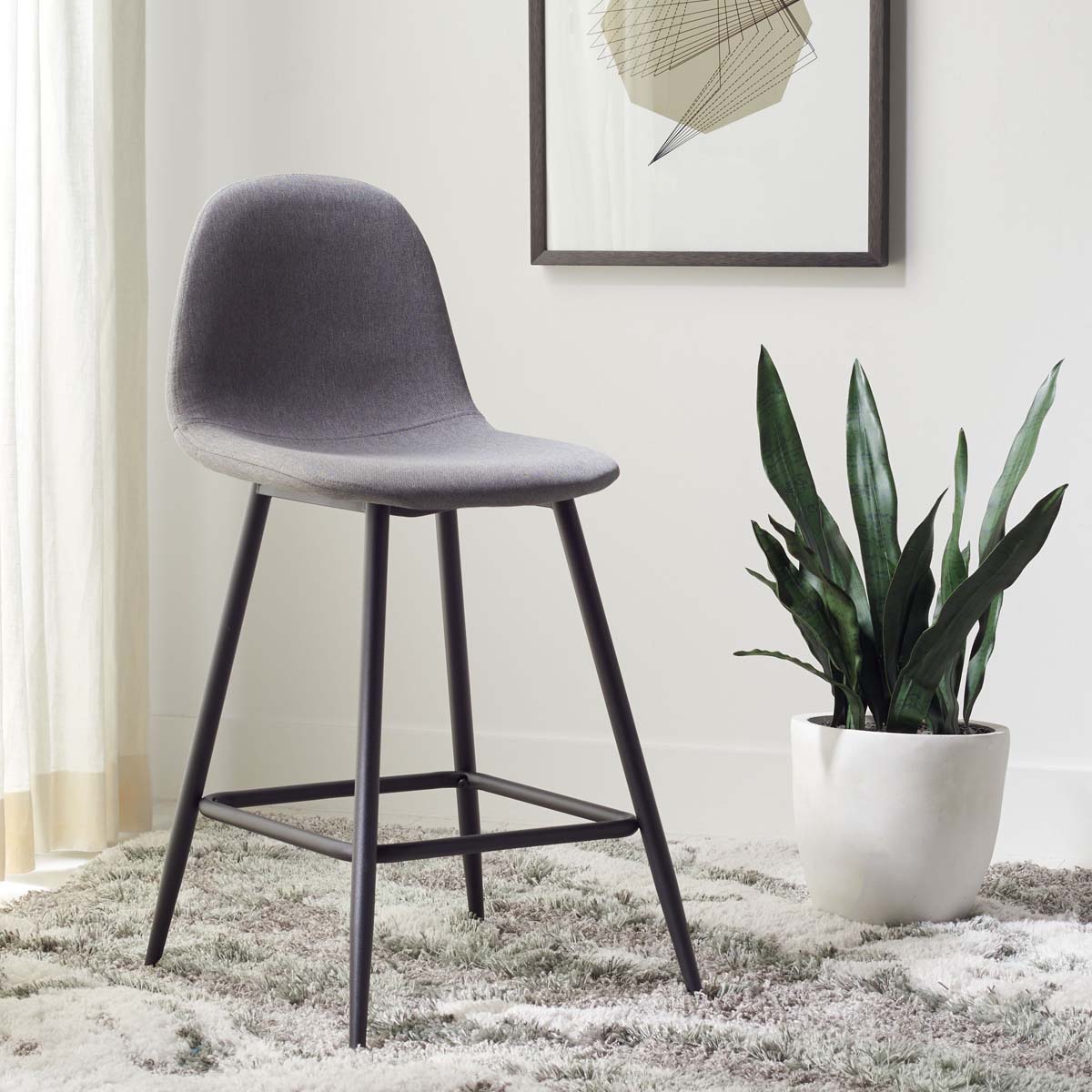 Safavieh Travis Counter Stool , BST2001 - Dark Grey / Black