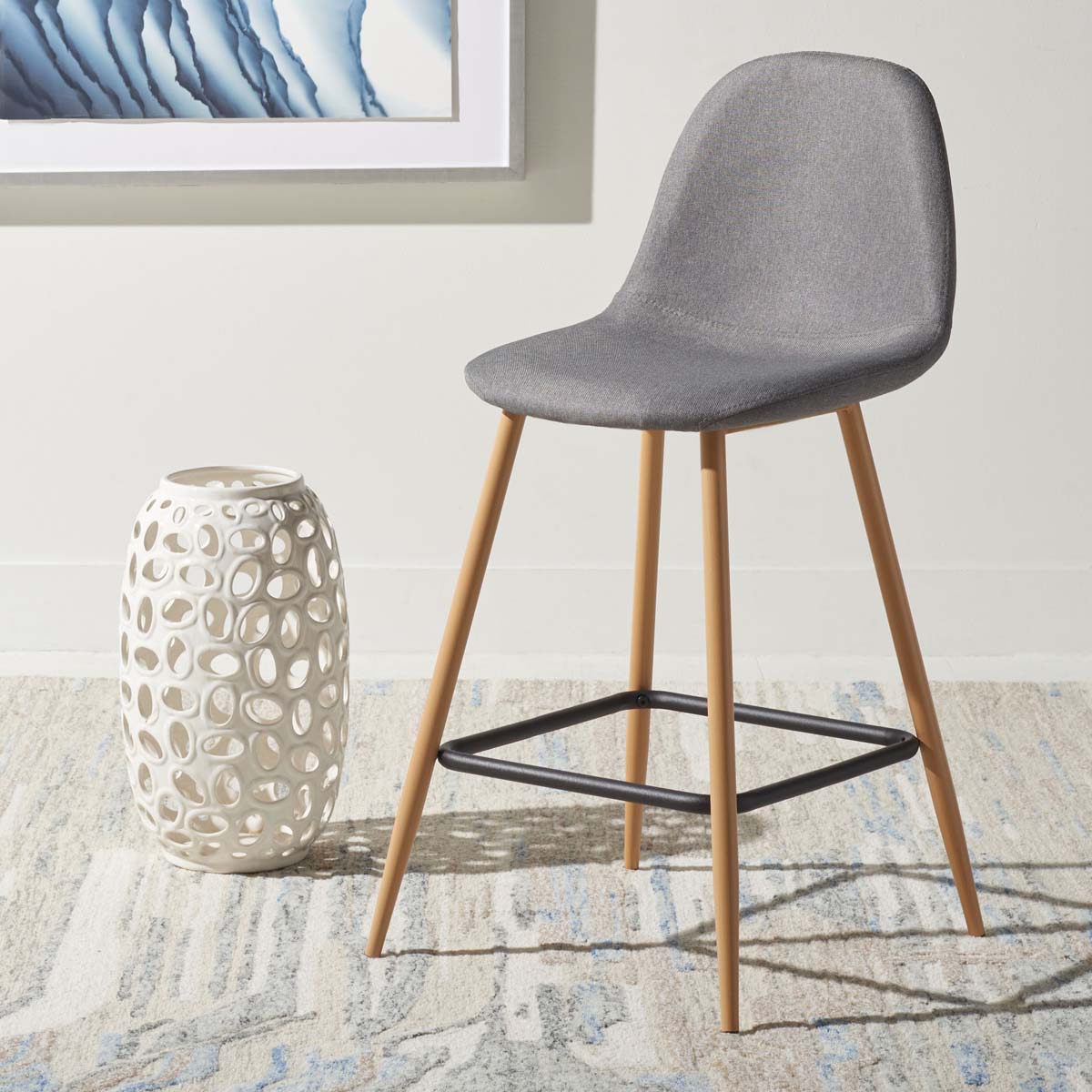 Safavieh Travis Counter Stool , BST2001 - Dark Grey / Natural