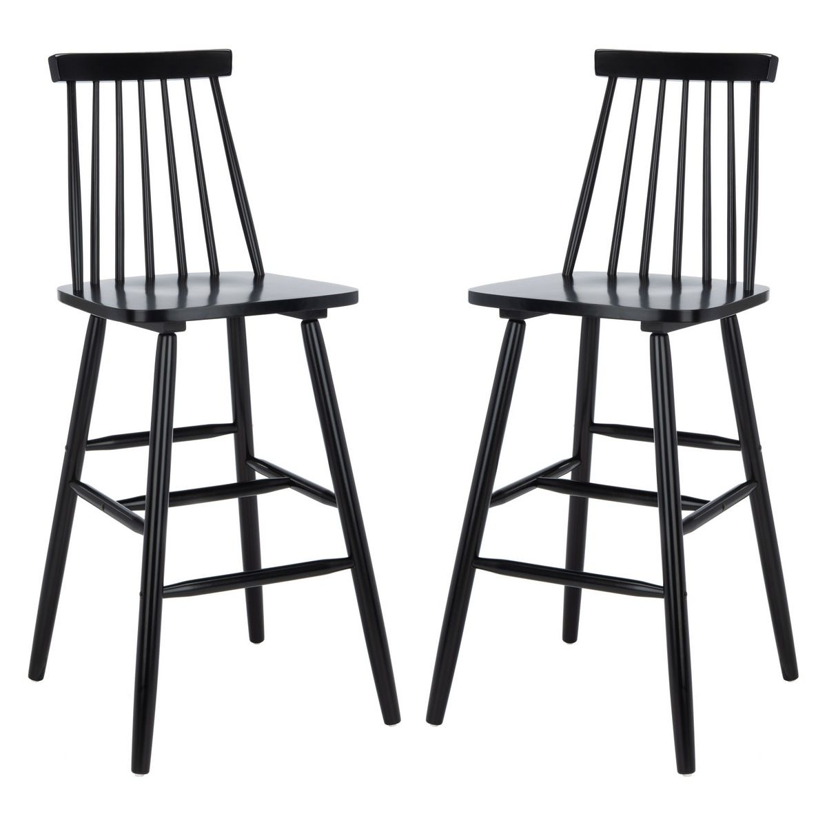 Safavieh Beaufort Bar Stool, BST8500 - Black (Set of 2)