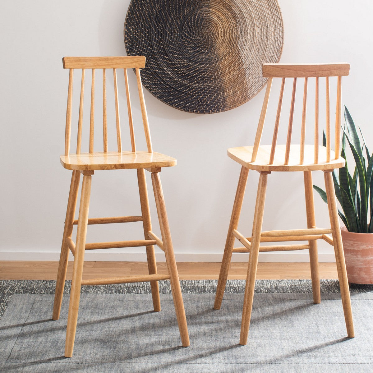 Safavieh Beaufort Bar Stool, BST8500 - Natural (Set of 2)