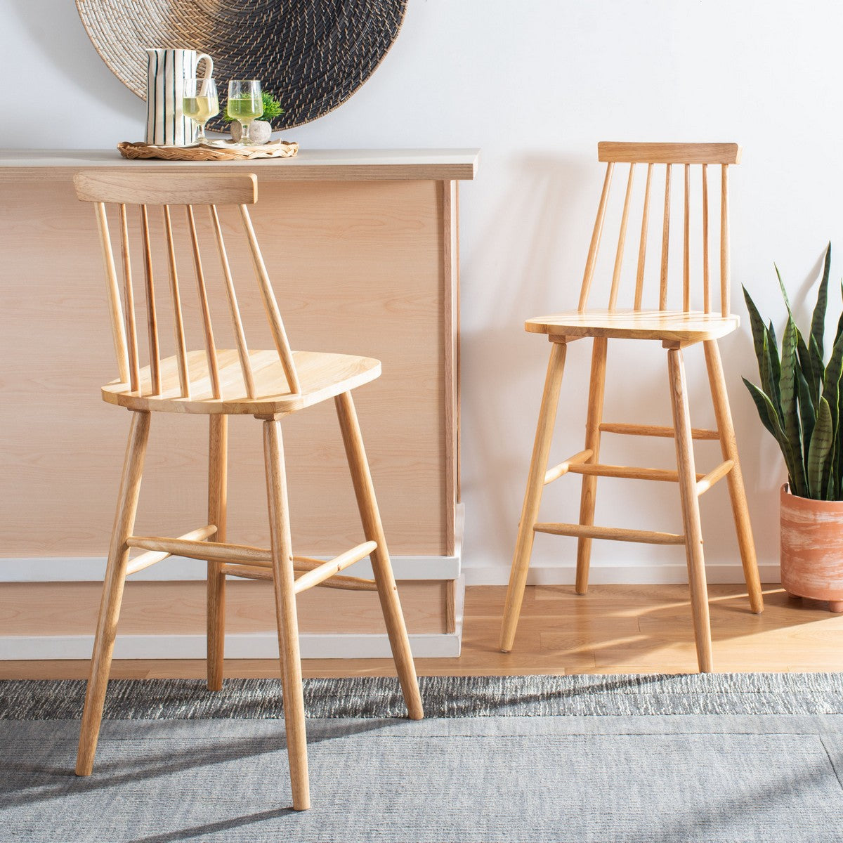 Safavieh Beaufort Bar Stool, BST8500 - Natural (Set of 2)