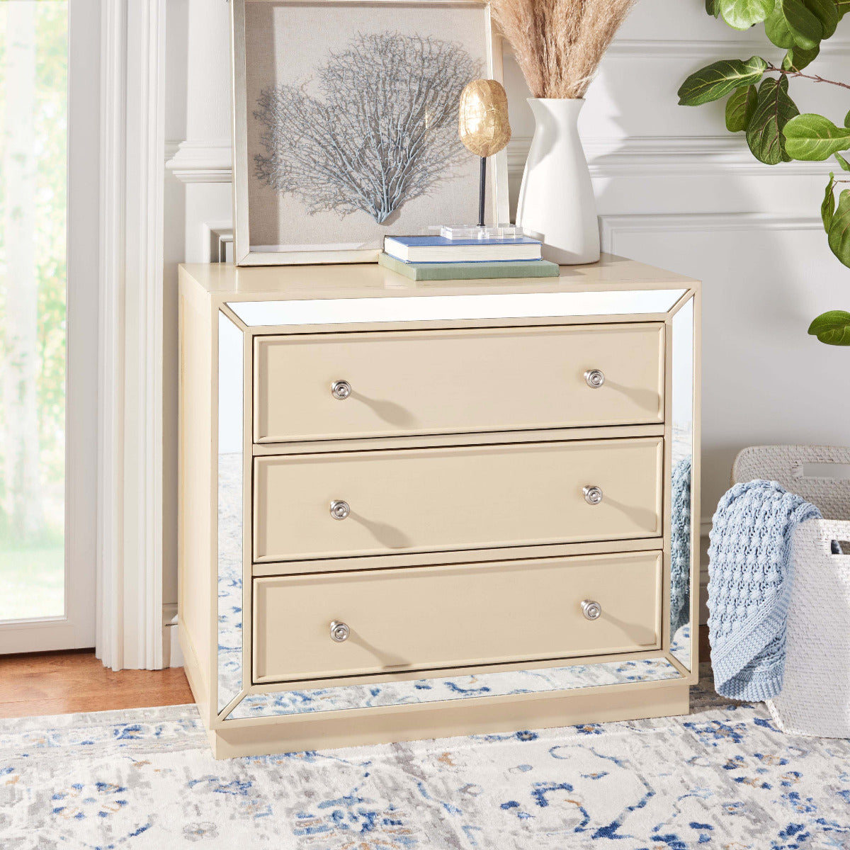 Safavieh Basie 3 Drawer Chest , CHS6414 - Antique Beige