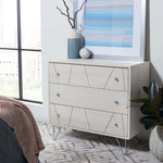 Safavieh Marigold 3 Drawer Chest , CHS9001 - White Washed / Silver