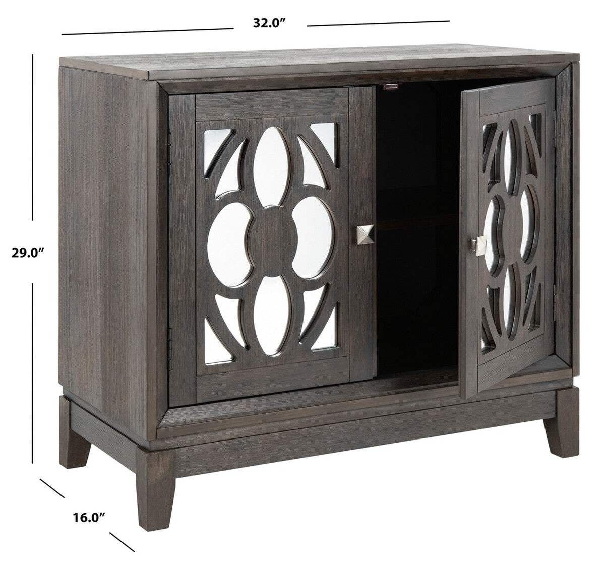 Safavieh Shannon 2 Door Chest , CHS9203 - Grey Wash Walnut/Mirror