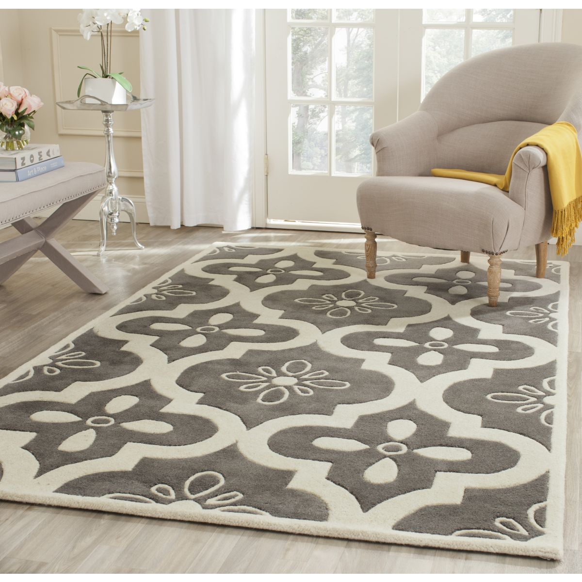 Safavieh Chatham 751 Rug, CHT751 - Dark Grey / Ivory