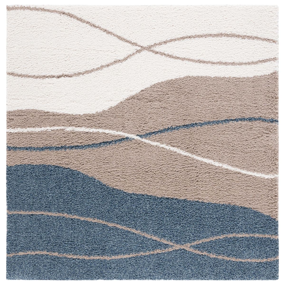 Safavieh Calico Shag 108 Rug, CLC108 - Taupe / Blue