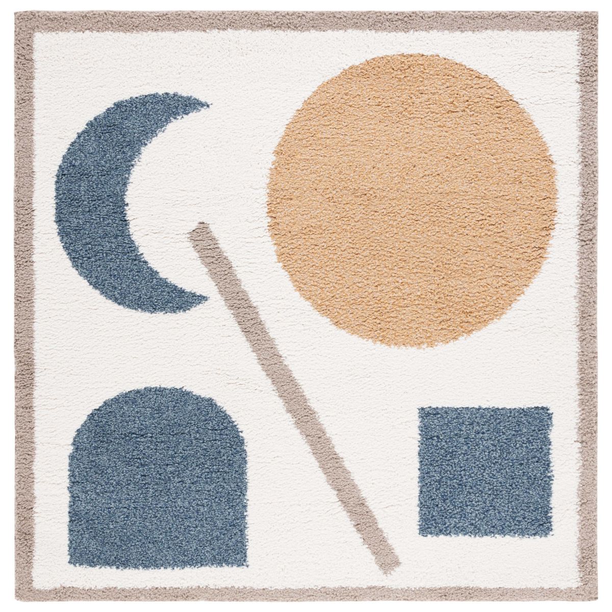 Safavieh Calico Shag 114 Rug, CLC114 - Ivory / Blue