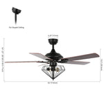 Safavieh Leanne Ceiling Fan/Remote , CLF1026 - Black