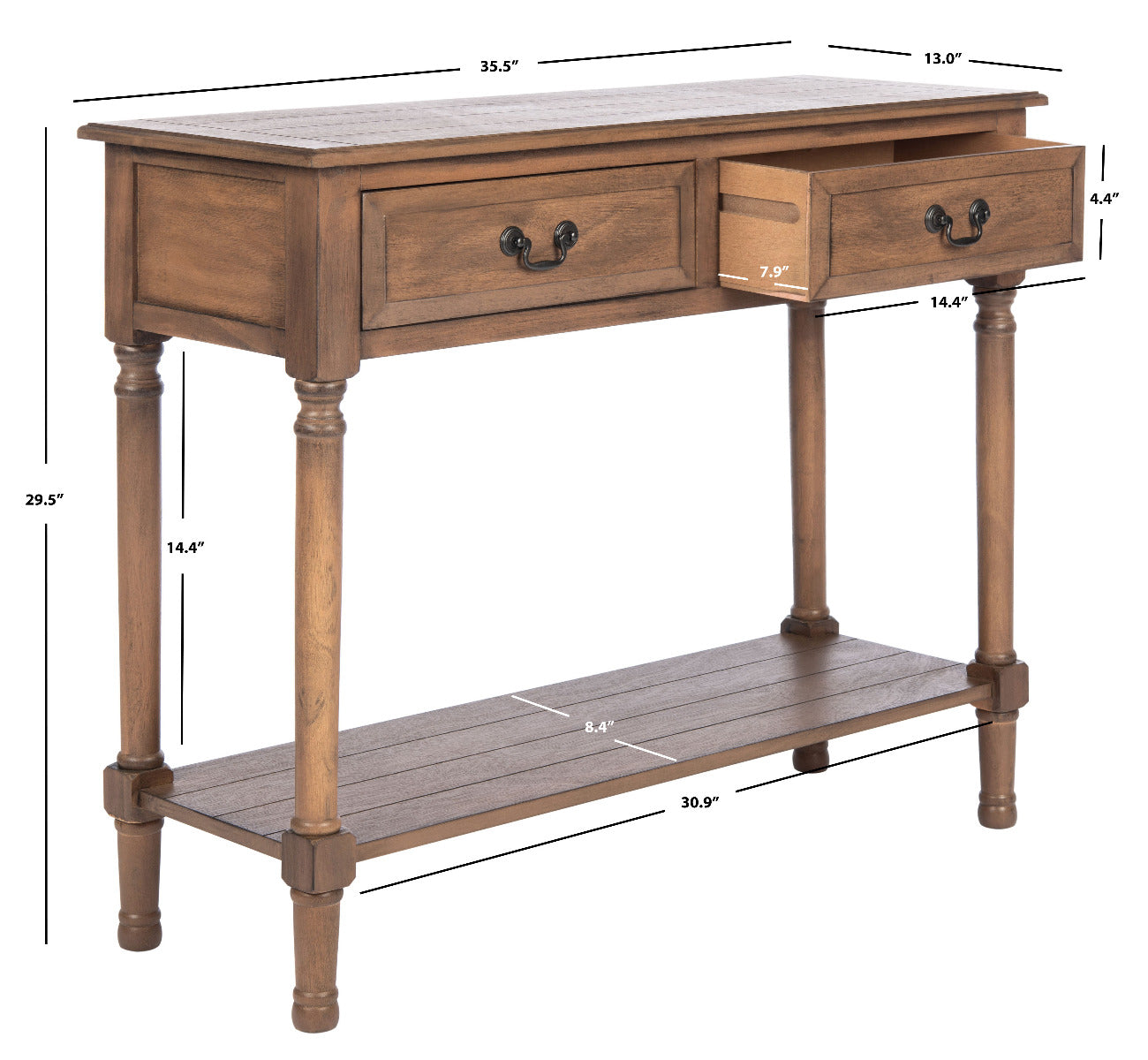 Safavieh Primrose 2 Drawer Console Table, CNS5706 - Brown