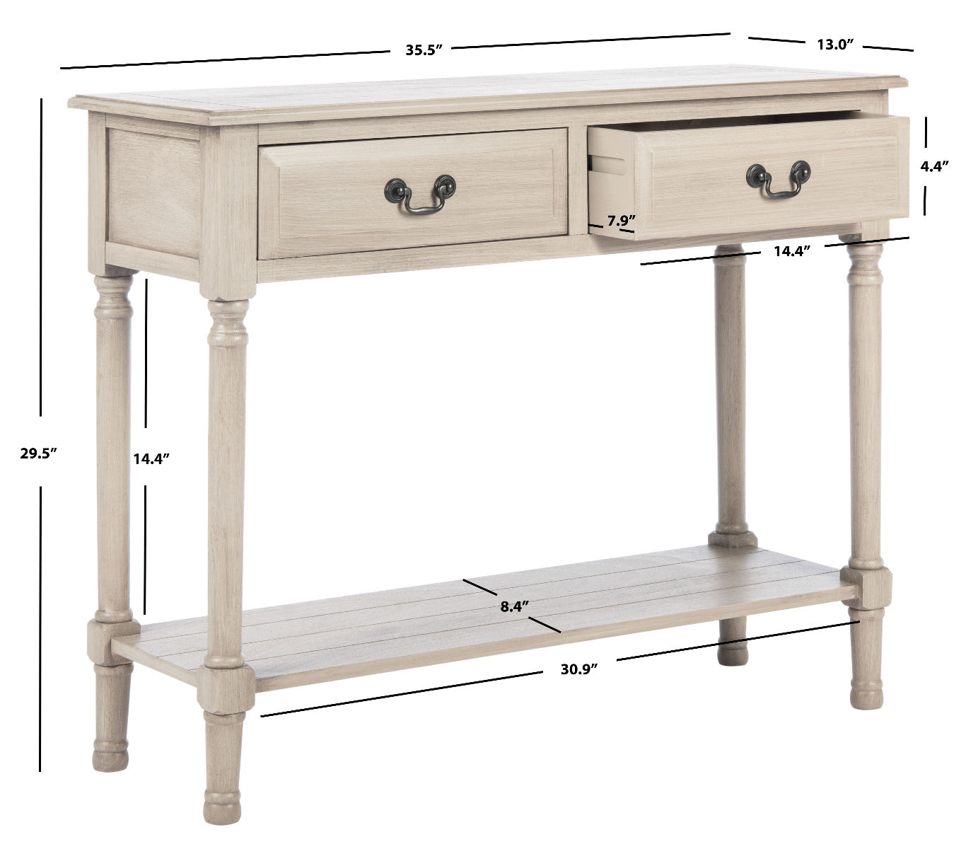 Safavieh Primrose 2 Drawer Console Table, CNS5706 - Greige