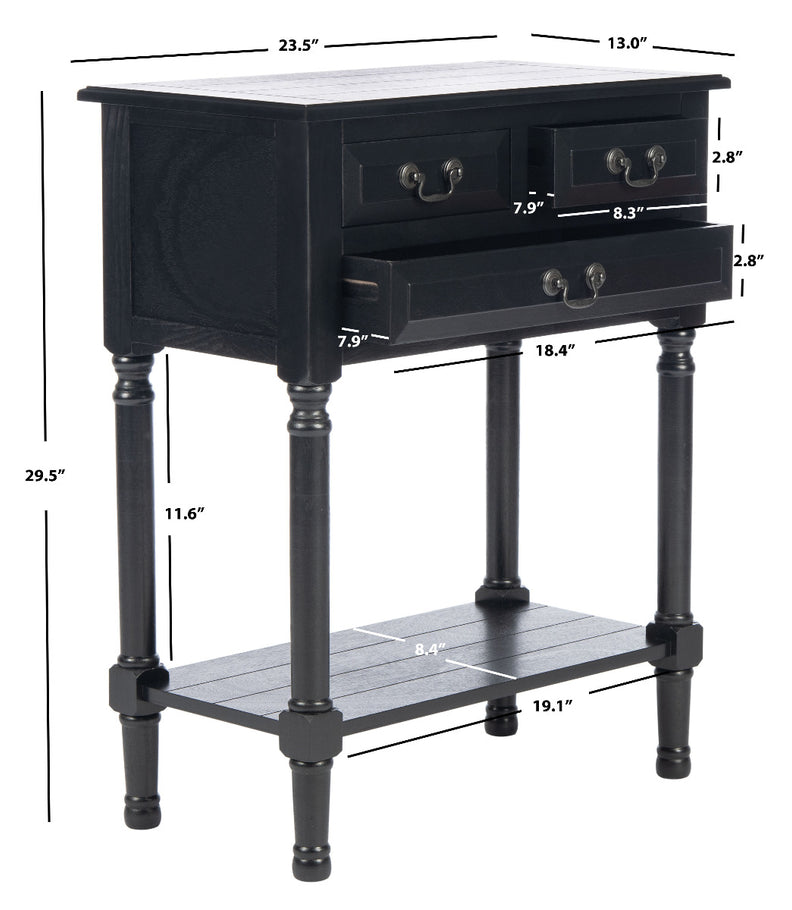 Safavieh Primrose 3 Drawer Console Table, CNS5707 - Black