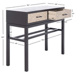 Safavieh Ajana 2 Drawer Console, CNS5709 - Black W/ Greige Drawer