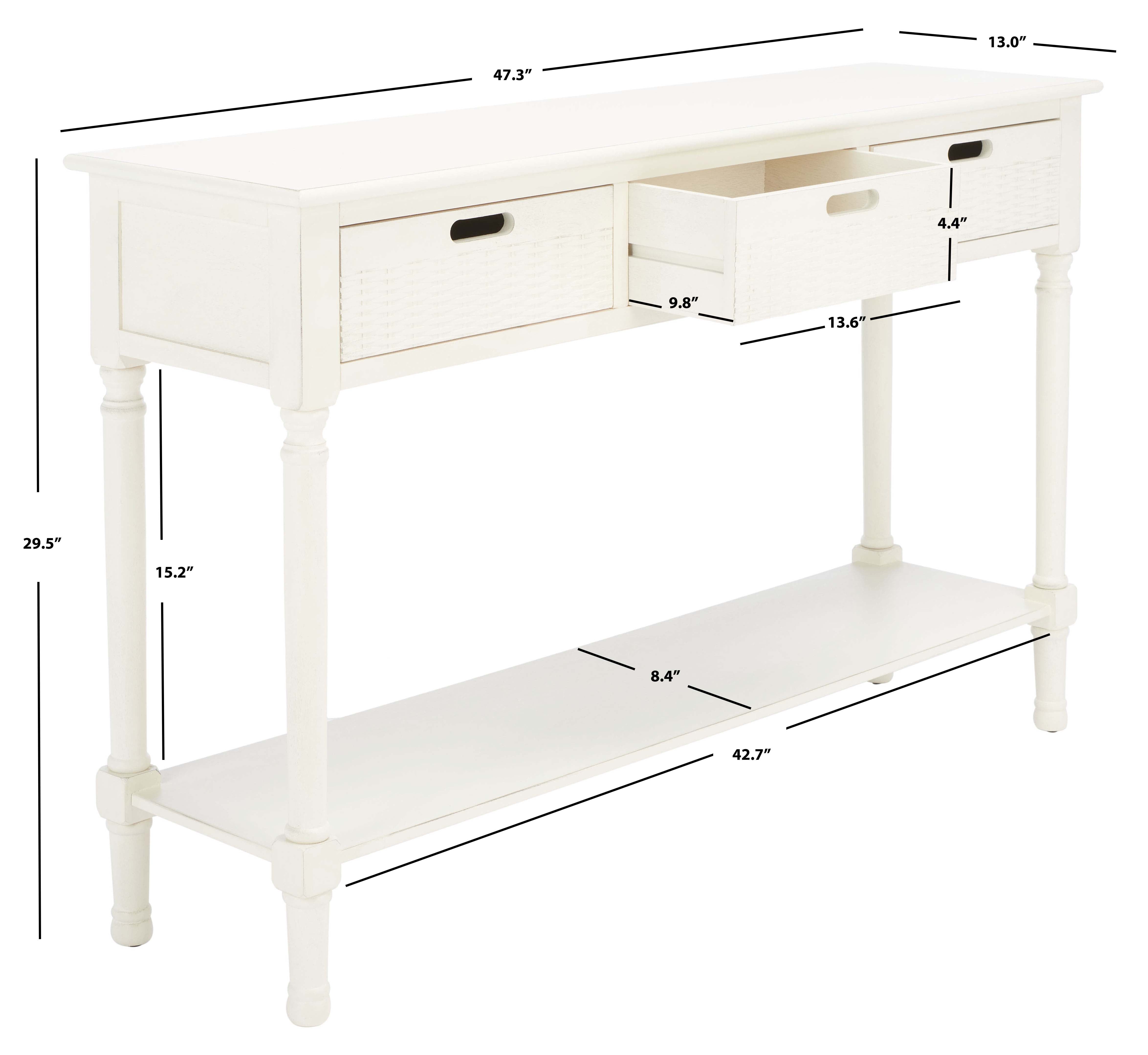 Safavieh Landers 3 Drawer Console, CNS5711 - Distressed White