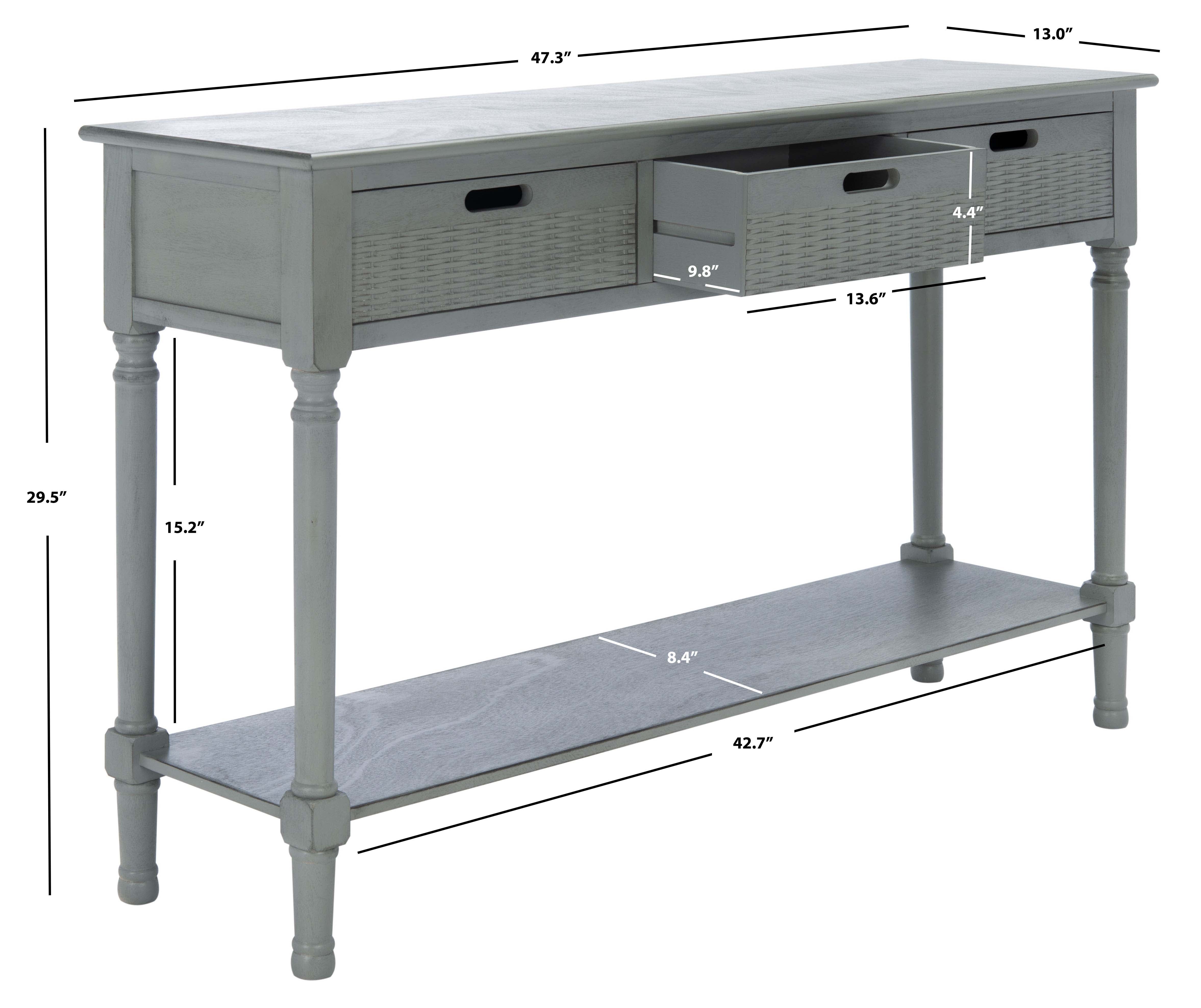 Safavieh Landers 3 Drawer Console, CNS5711 - Distressed Grey