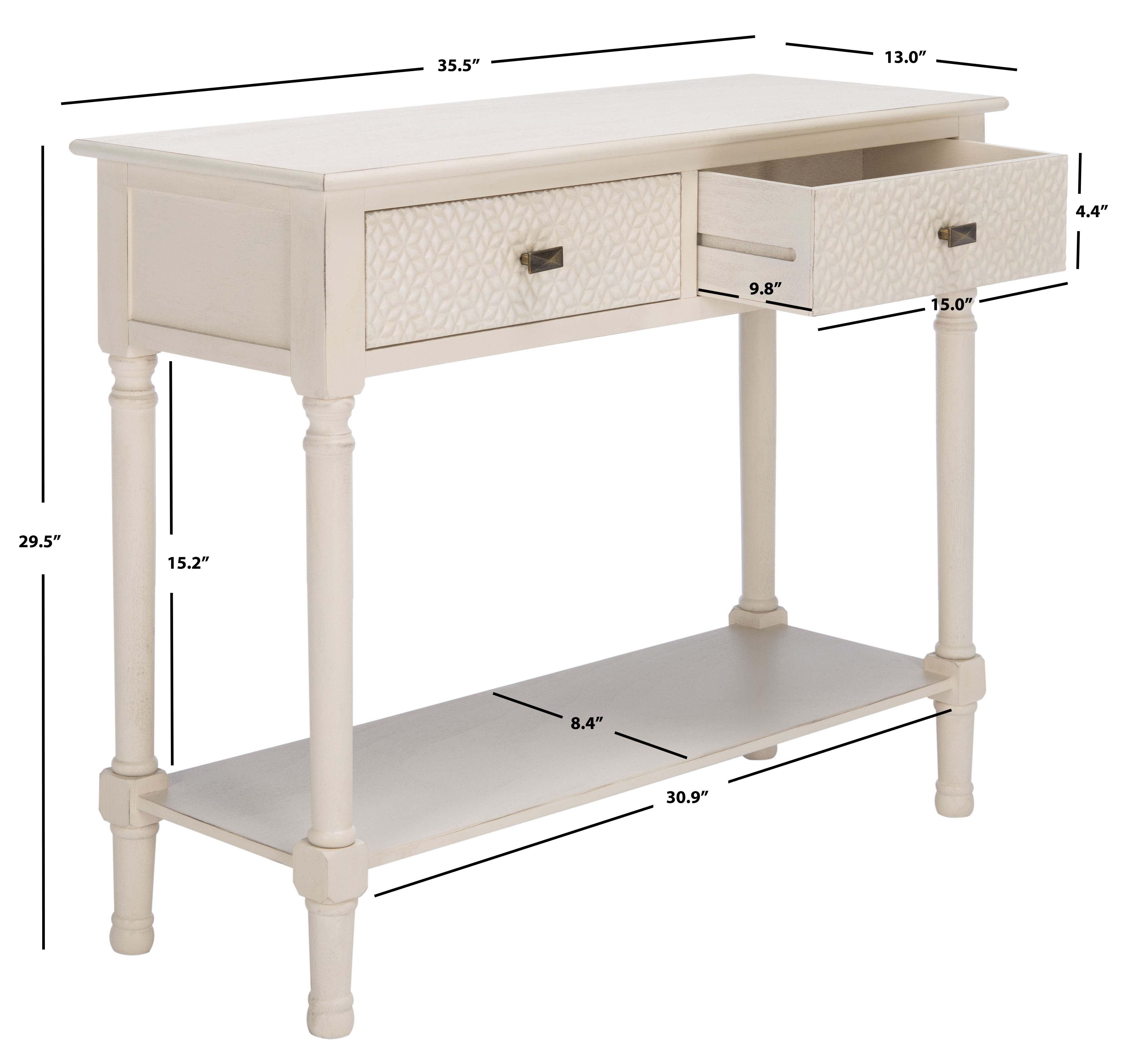 Safavieh Halton 2Drw Console Table, CNS5718 - Distressed White