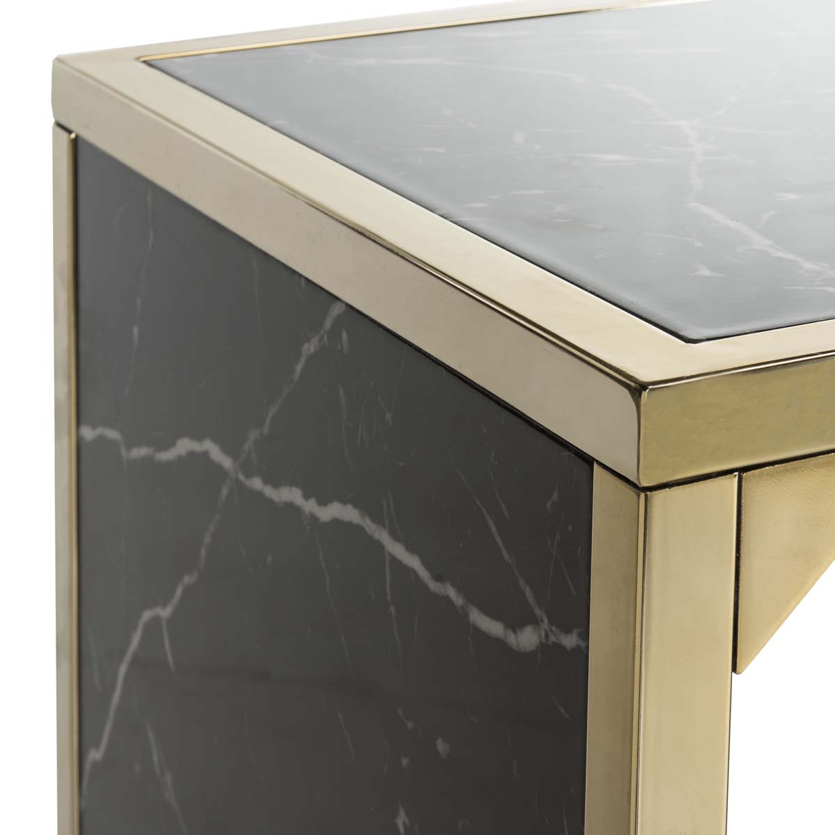 Safavieh Kylie Console Table , CNS6201 - Black Marble Veneer/Brass Tube