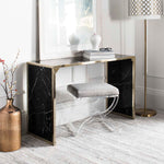 Safavieh Kylie Console Table , CNS6201 - Black Marble Veneer/Brass Tube