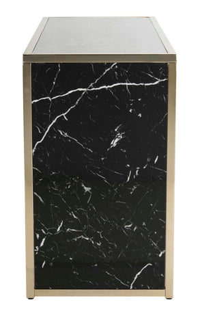 Safavieh Kylie Console Table , CNS6201 - Black Marble Veneer/Brass Tube