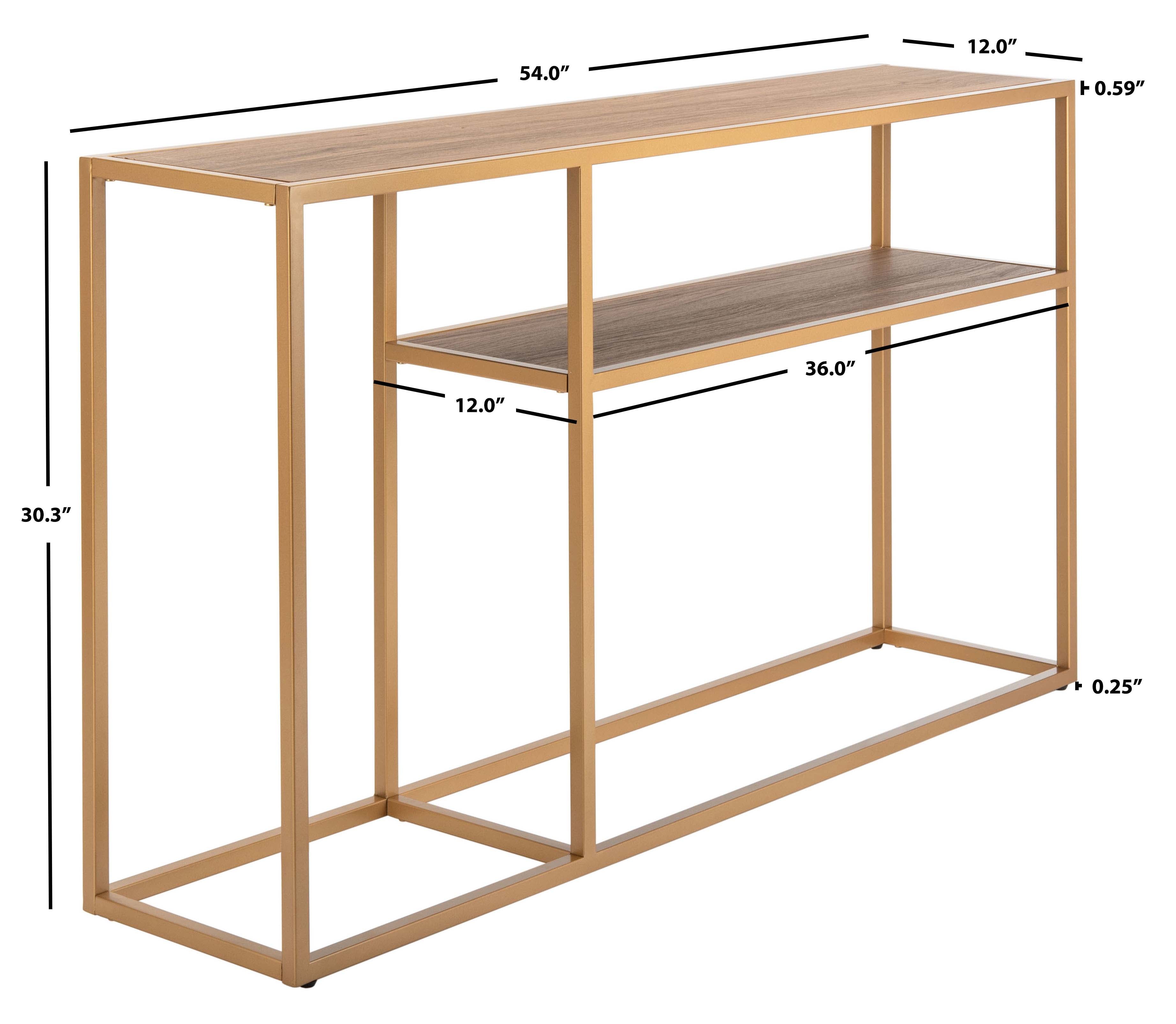 Safavieh Octavia Console Table , CNS6205 - Walnut/Gold