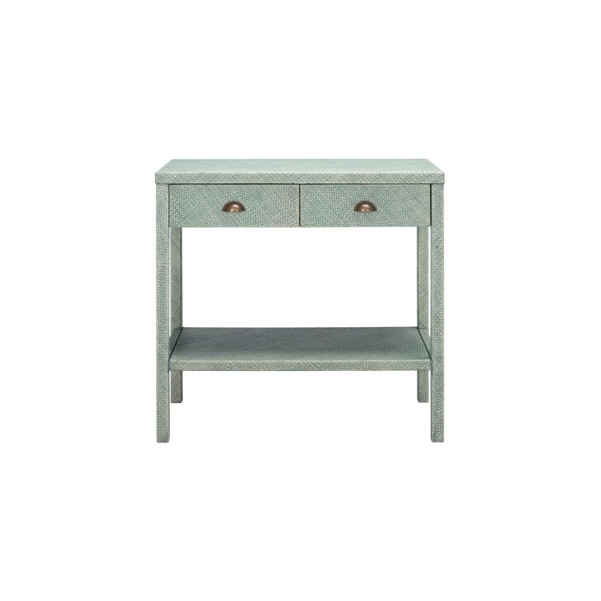 Safavieh Asa 2 Drawer 1 Shelf Console Table , CNS6602 - Turquoise / Antique Gold