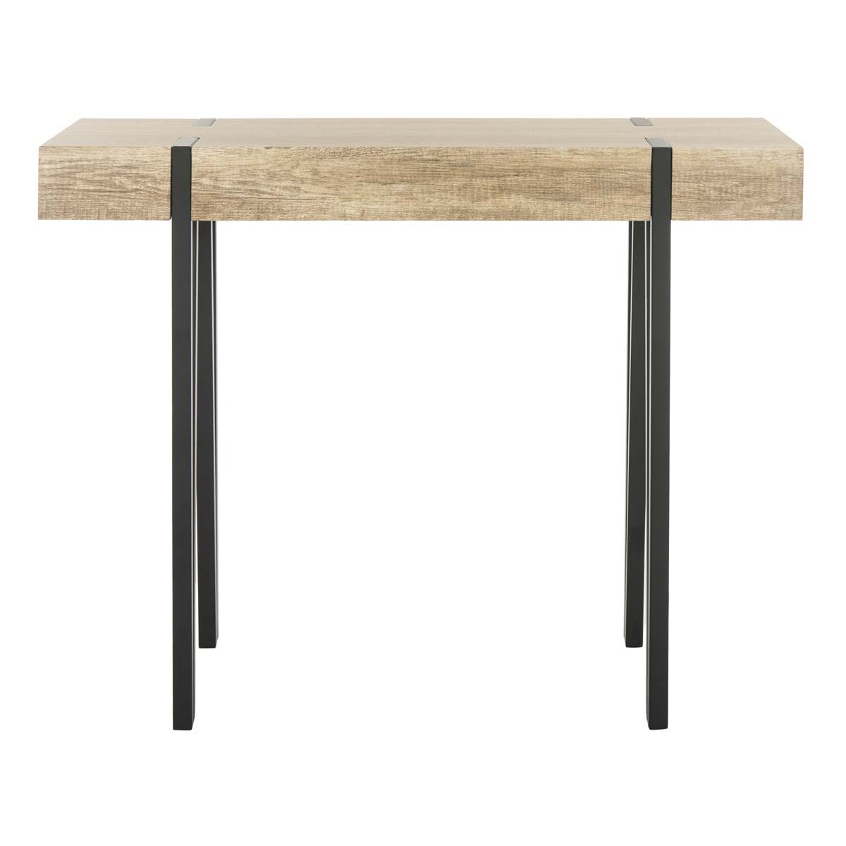 Safavieh Alyssa Rectangular Rustic Midcentury Wood Top Console Table , CNS7000 - Multi/Brown/Black Metal Legs