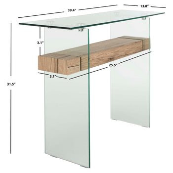 Glass/Natural Wood Shelf