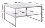 Safavieh Aliza 2 Tier Square Coffee Table , COF2200 - White Lacquer/Chrome