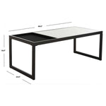 Safavieh Zuri Coffee Table , COF6200 - White Marble Veneer/Matte Black Tube