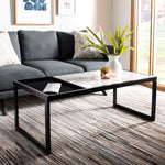 Safavieh Zuri Coffee Table , COF6200 - White Marble Veneer/Matte Black Tube
