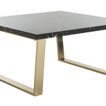 Safavieh Carmen Square Coffee Table , COF6201 - Black Marble Veneer/Brass Leg