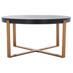 Safavieh Navya Round Coffee Table , COF6207 - Black Top / Gold Legs