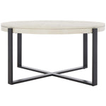Safavieh Navya Round Coffee Table , COF6207 - White Wash Top / Black Legs