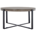 Safavieh Navya Round Coffee Table , COF6207 - Light Grey Top / Black Legs