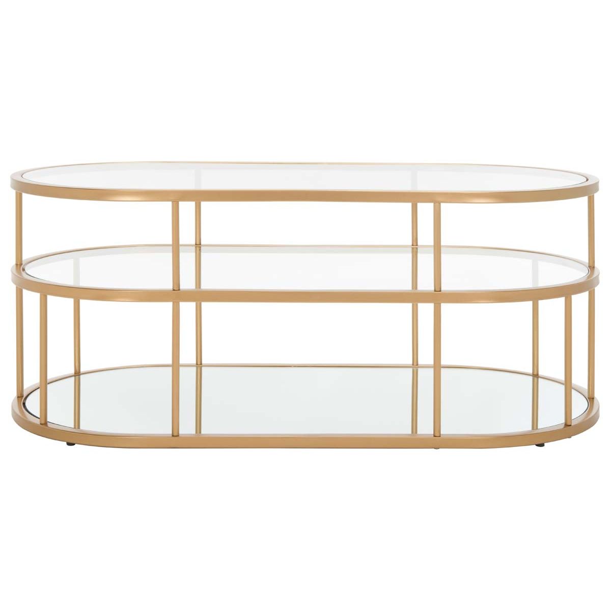 Safavieh Layta 3 Shelf Coffee Table , COF6402 - Gold/Glass