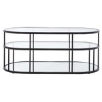 Safavieh Layta 3 Shelf Coffee Table , COF6402 - Matte Black/Glass