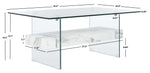 safavieh kayley glass coffee table, cof7004 - Glass / Faux White Marble