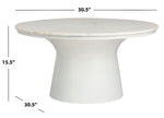Safavieh Mila Pedestal Coffee Table , COF7200 - White Marble/White